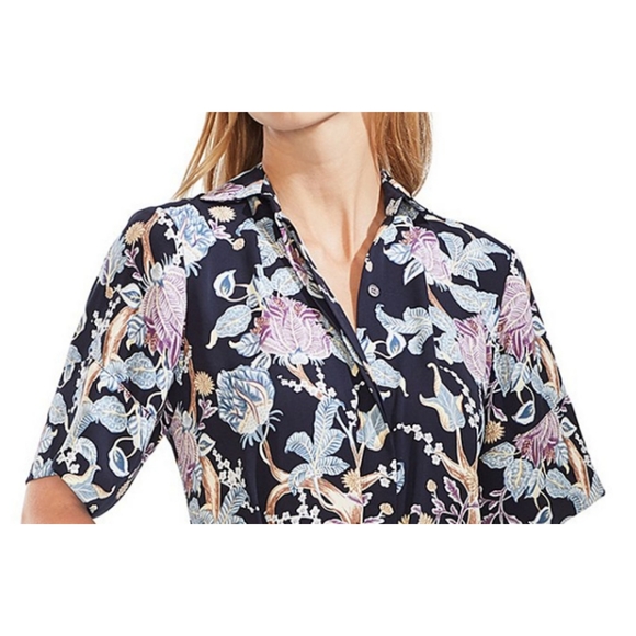 NWT Vince camuto floral print shirt midi dress - Picture 2 of 16